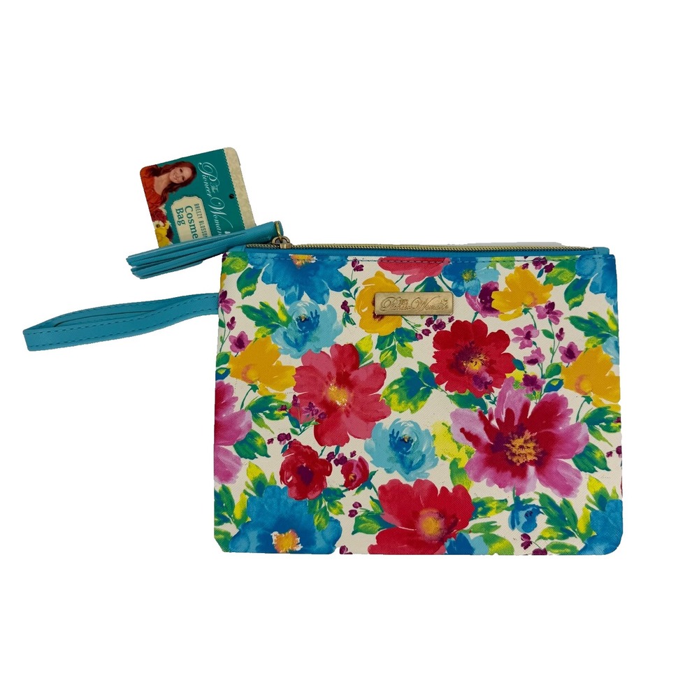 Pioneer Woman Breezy Blossom Makeup Cosmetic Travel Tote Colorful Bag Gift Idea